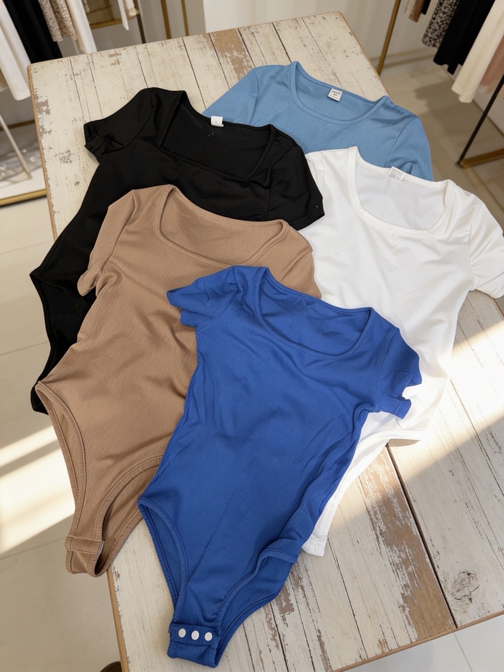 5 Girls 8Y-9Y Classic Bodysuit - 2 Blue, White, Black, Tan